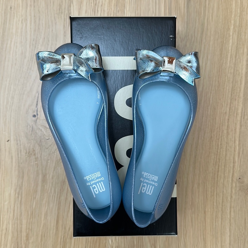 New Melissa space love II blue flats size 11